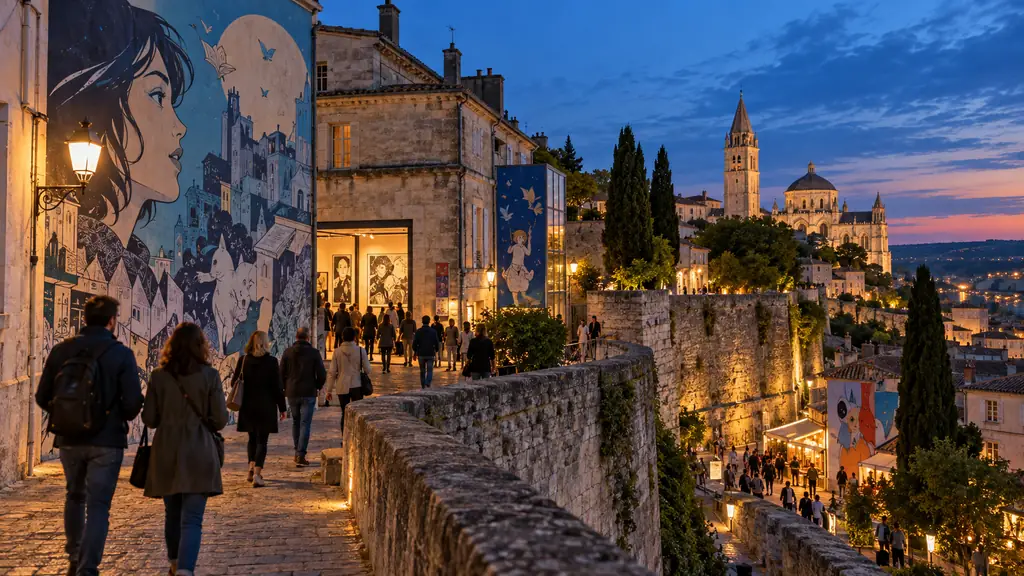 Soirée animée sur les remparts d’Angoulême avec une ambiance culturelle